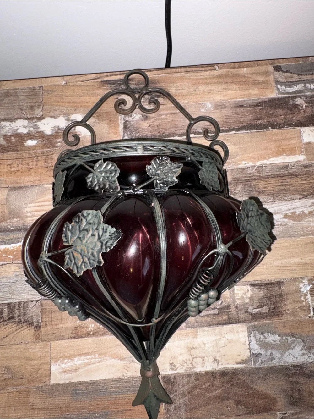 Set of 2 Vintage Touch of Class Amethyst Glass Wall Vase